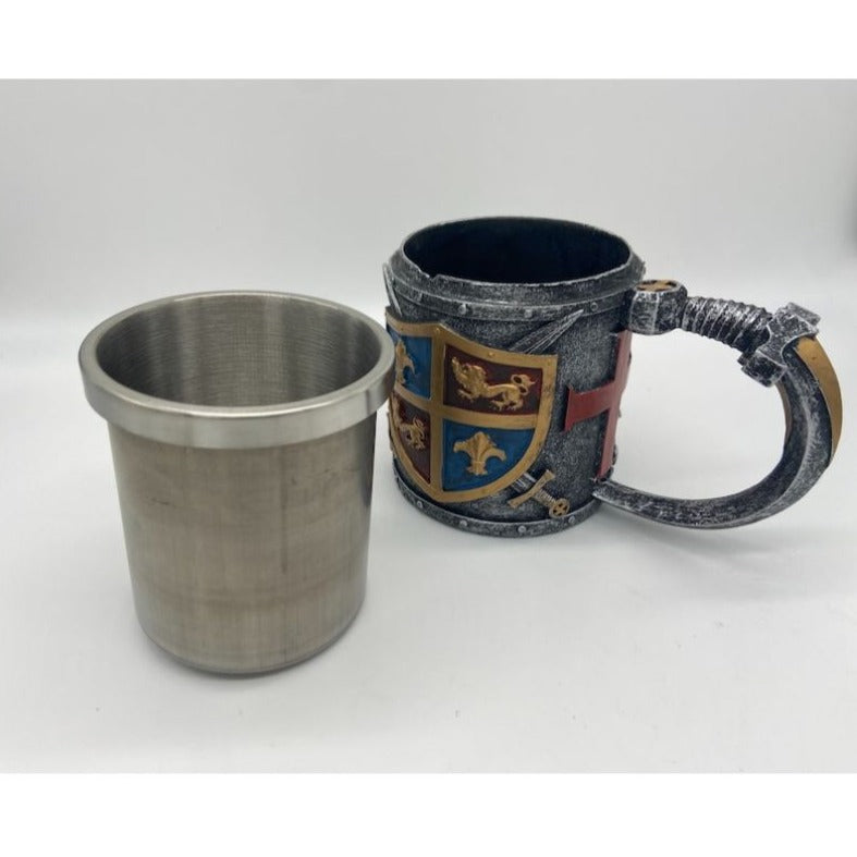 Stainless Steel Beer Mug Ebros Gift Medieval Templar Knight