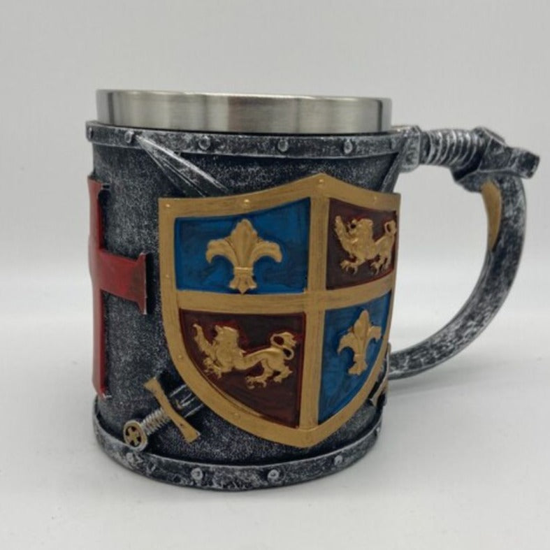 Stainless Steel Beer Mug Ebros Gift Medieval Templar Knight