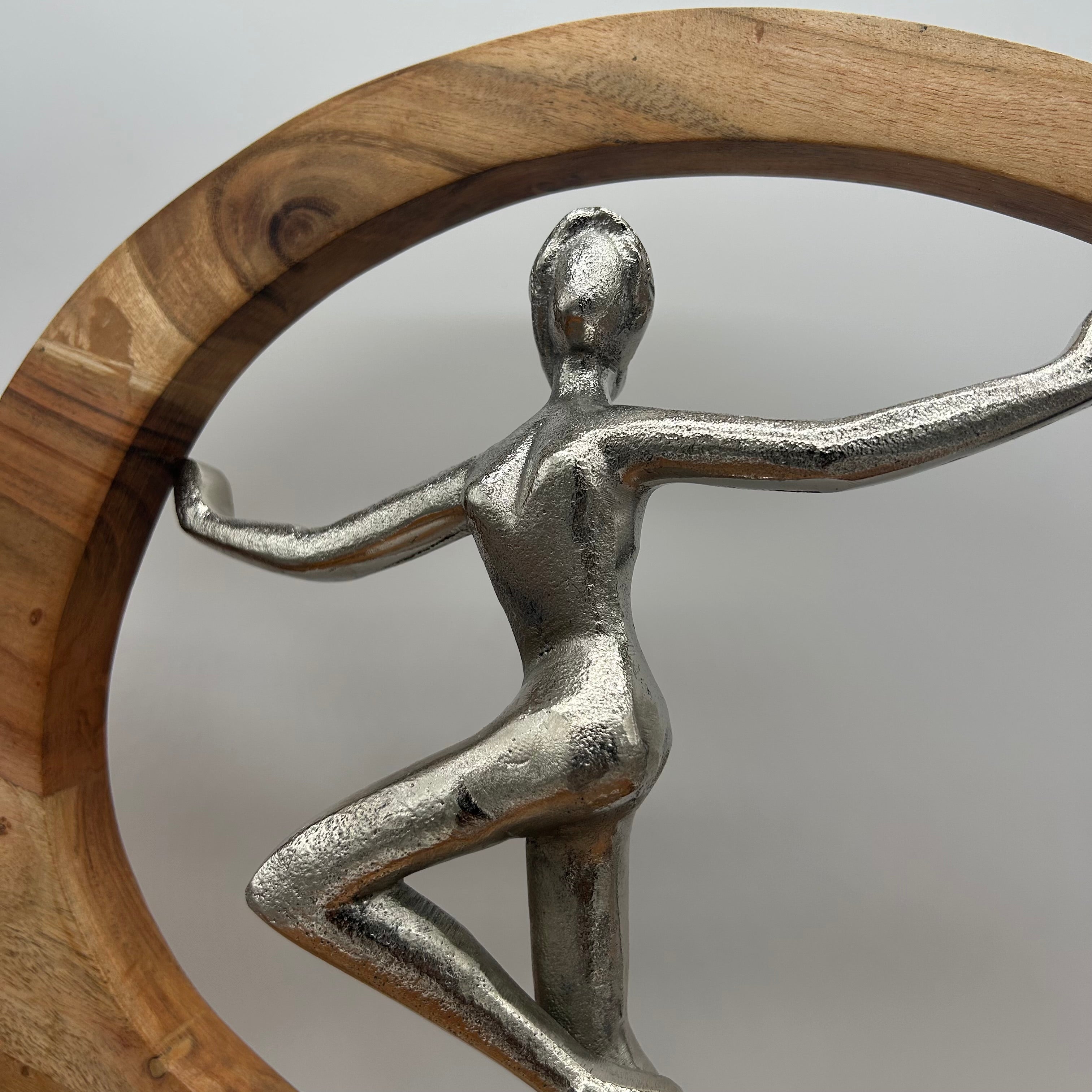 Women Gymnast Sculpture 14" Wooden Home Decor