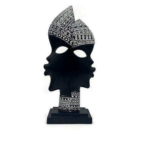 African Mask Statue Black Figurine