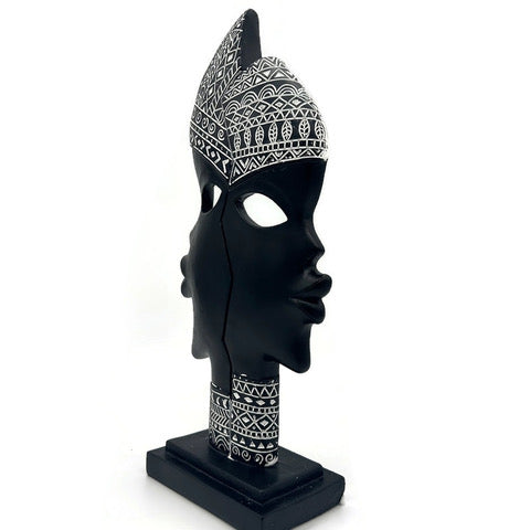 African Mask Statue Black Figurine