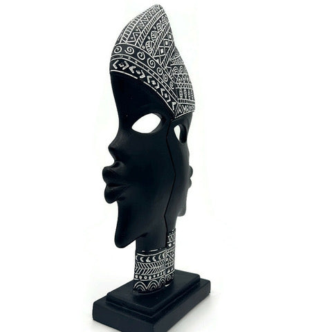 African Mask Statue Black Figurine