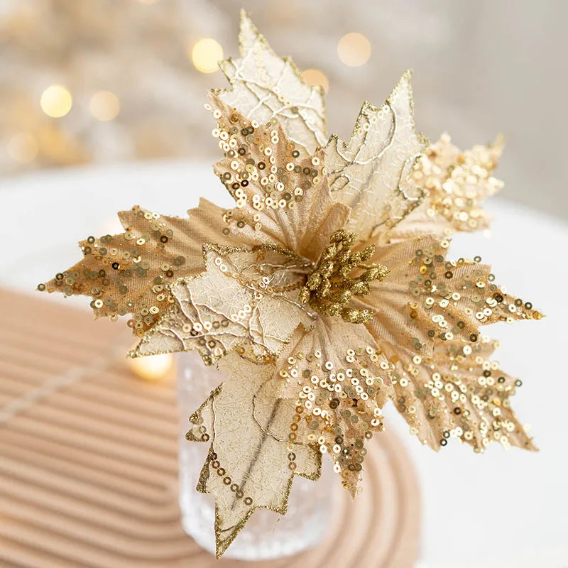 Artificial Flowers Home Decoration New Year Merry Christmas Decor 8inches Tall