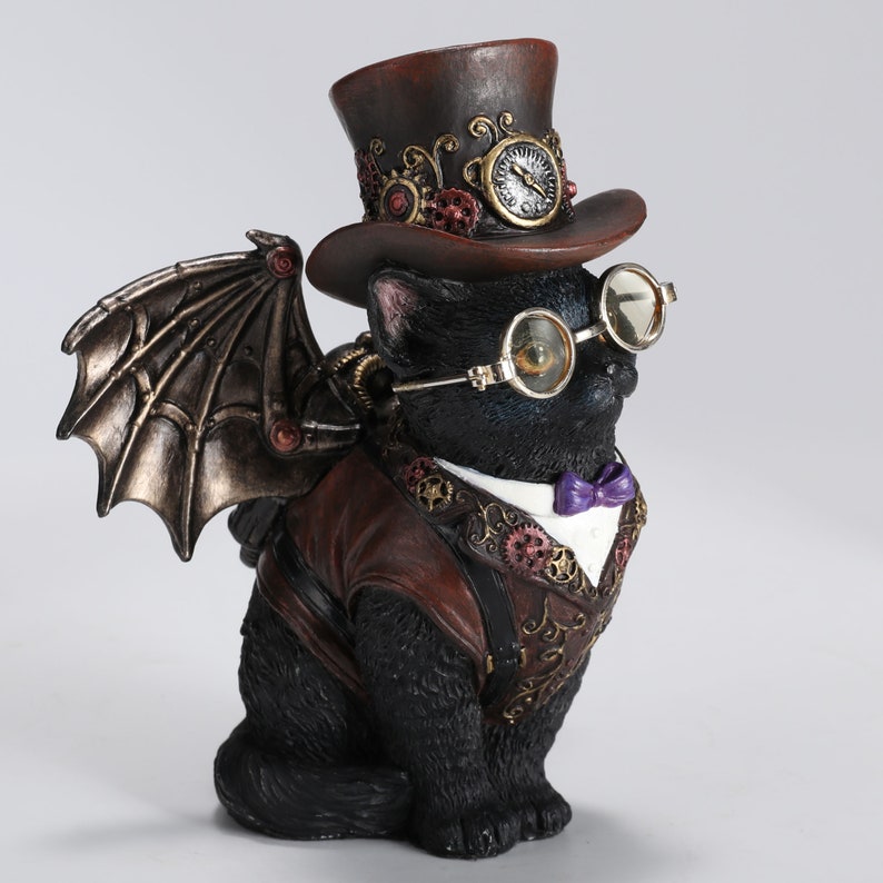 Steampunk Victorian inventor cat Figurine for Home Decor