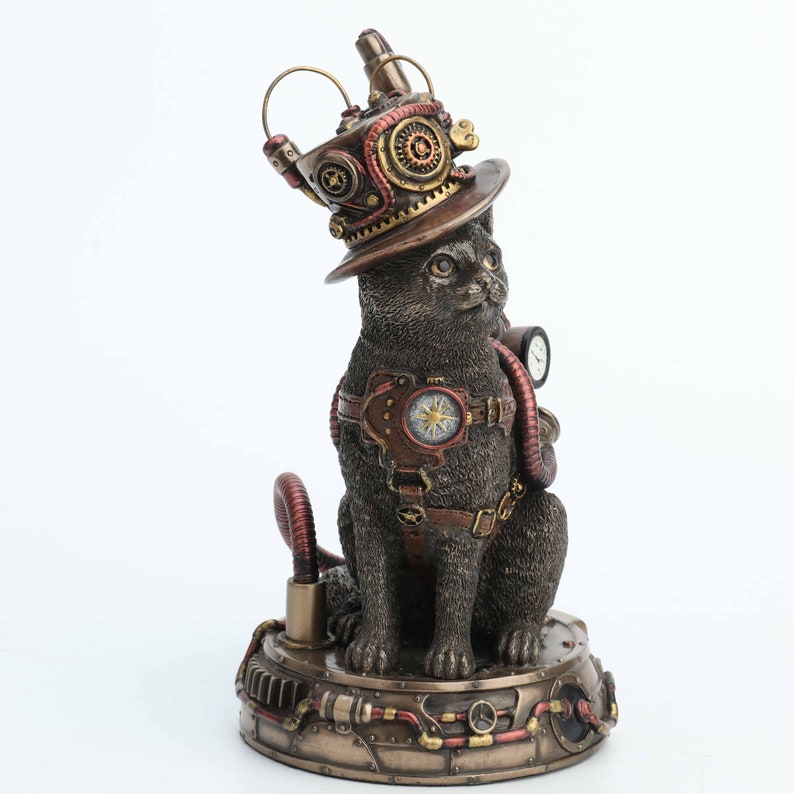 Steampunk Victorian inventor cat Figurine for Home Decor