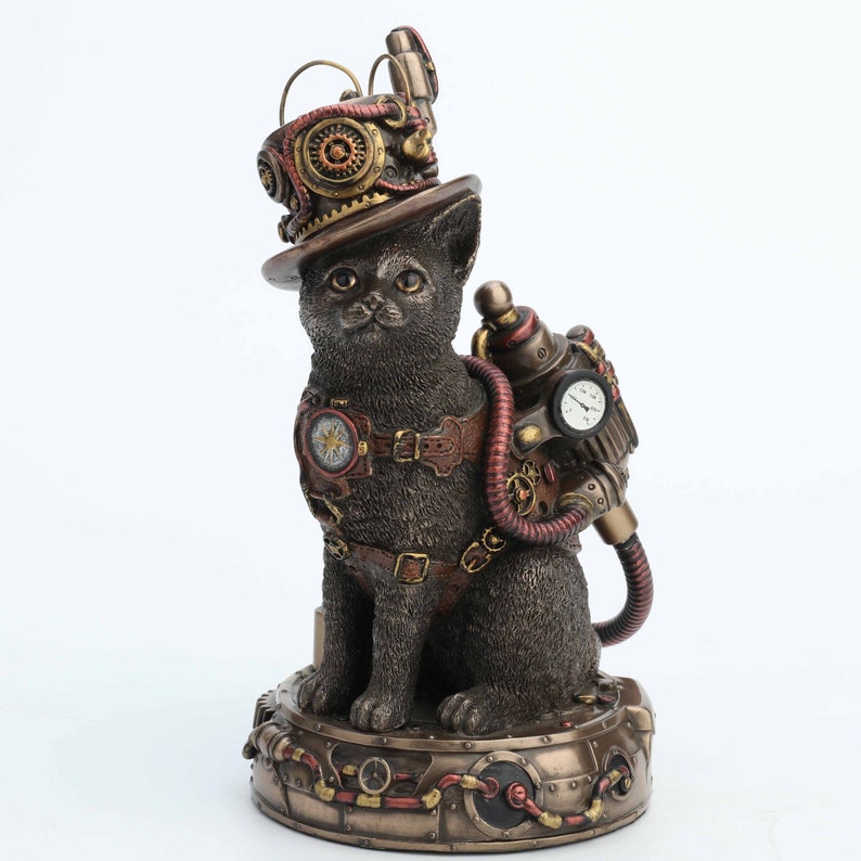 Steampunk Victorian inventor cat Figurine for Home Decor