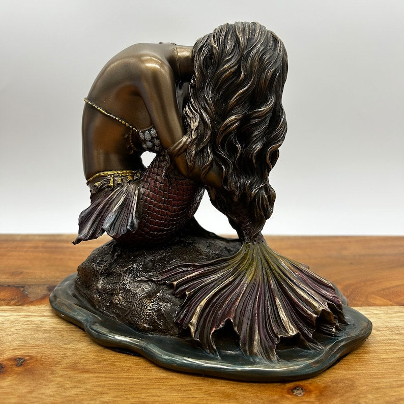 Mermaid Sitting on Rock Decorative Sculpture