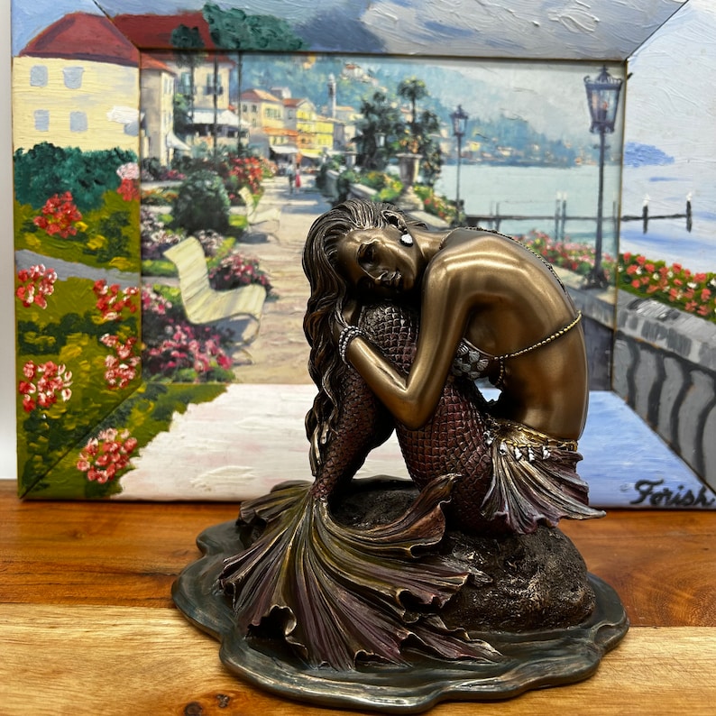 Mermaid Sitting on Rock Decorative Sculpture