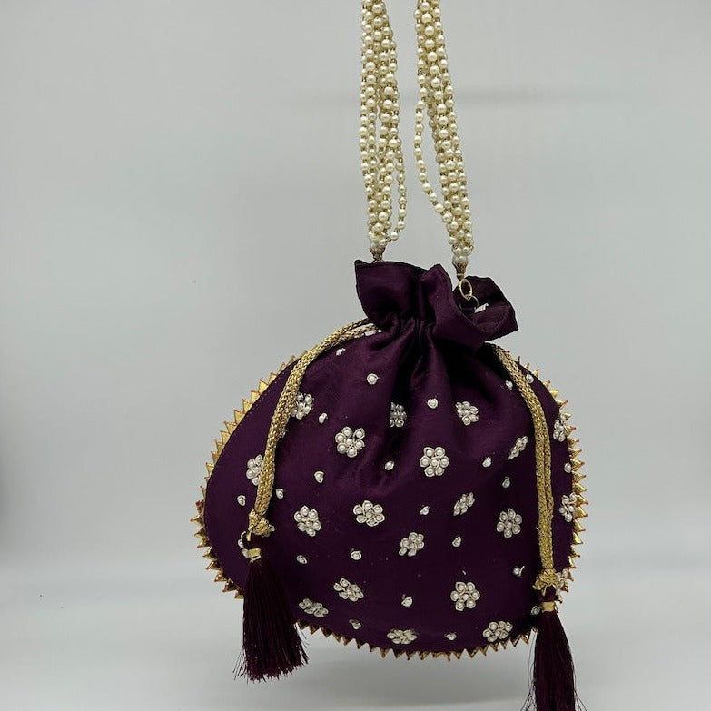 Silk Flower Embroidered Mini Jewelry Bag Gift