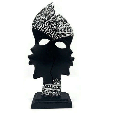 African Mask Statue Black Figurine