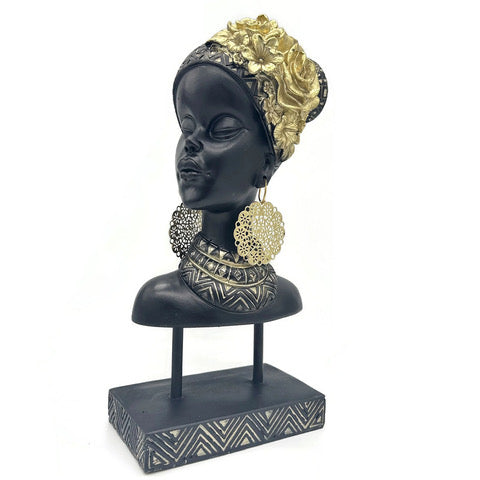 African Figurine with Golden Hair